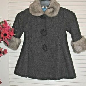 Girls COAT SIZE 24 month Gray wool Long COAT